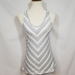 The North Face Gray/White Strip Athletic Women's S Activewear Racerback Tank Top